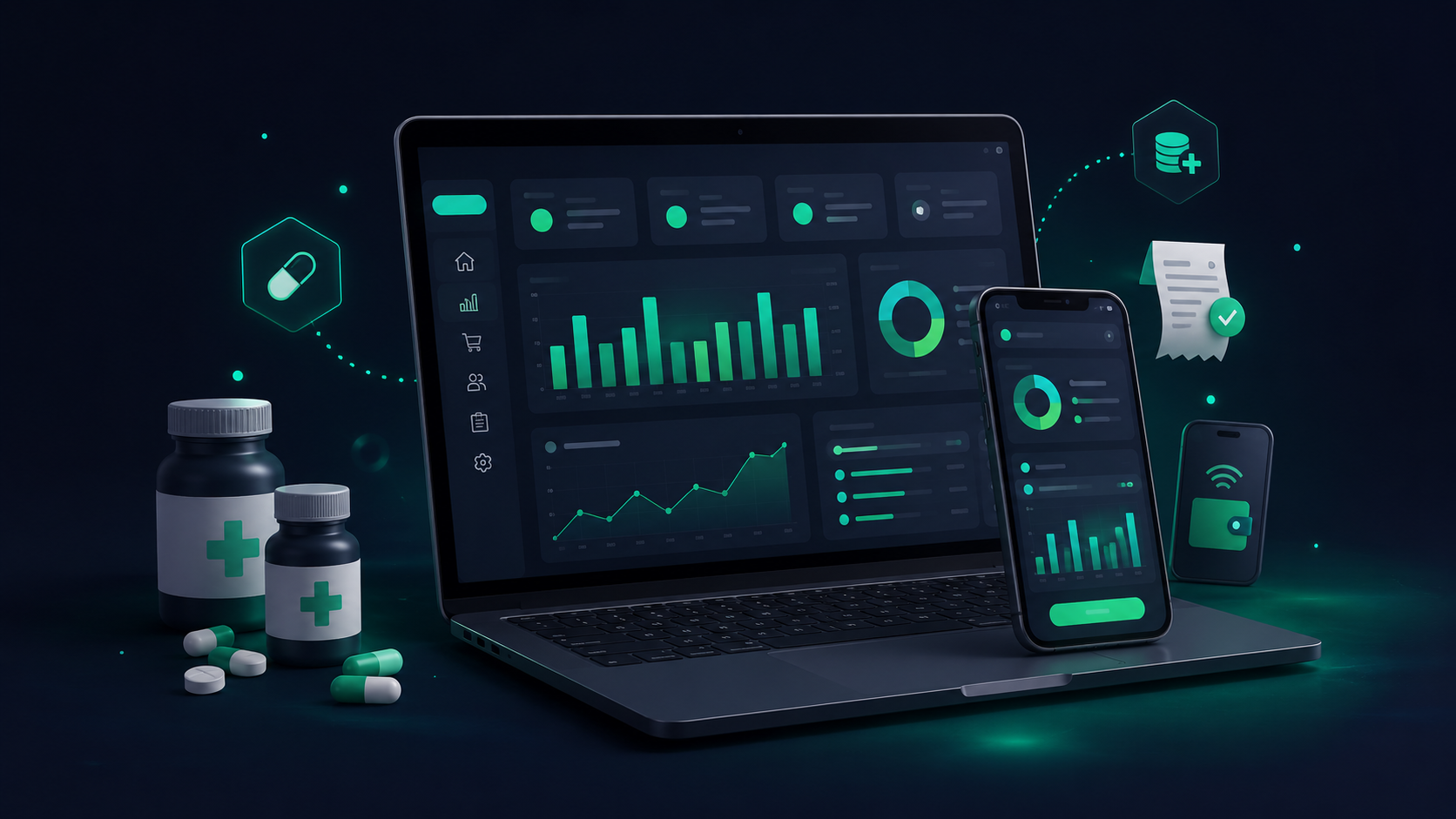 DawaTrack dashboard — analytics, inventory and payments